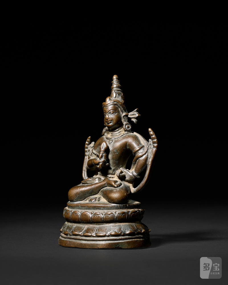 STATUE DE VAJRASATTVA EN ALLIAGE DE CUIVRE  OUEST DE L'HIMALAYA OU OUEST DU TIBET, XIIE SIÈCLE - 图2